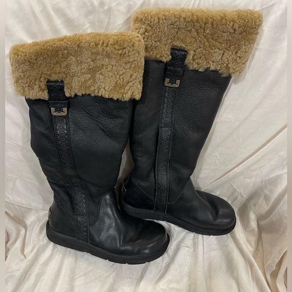 UGG Shoes - UGG Locarno SN 5191 bomber leather sheep skin sherling lined tall boots SB